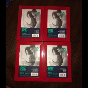 Lot of 4 red photo frames